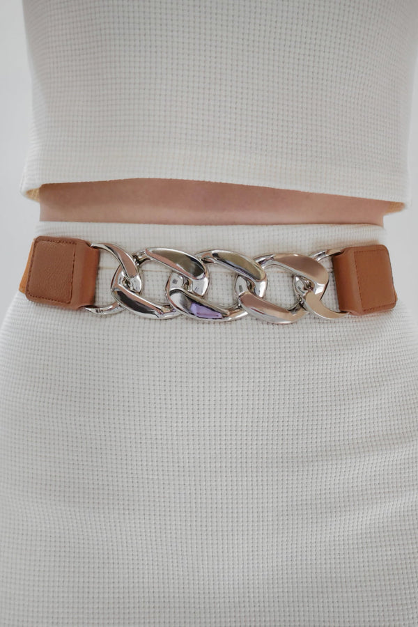 Chain Detail Elastic Belt-Teresa's Fashionista LLC