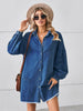 Button Up Pocketed Raw Hem Denim Dress-Teresa's Fashionista LLC