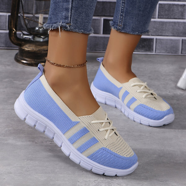 Mesh Contrast Flat Slip-Ons-Teresa's Fashionista LLC