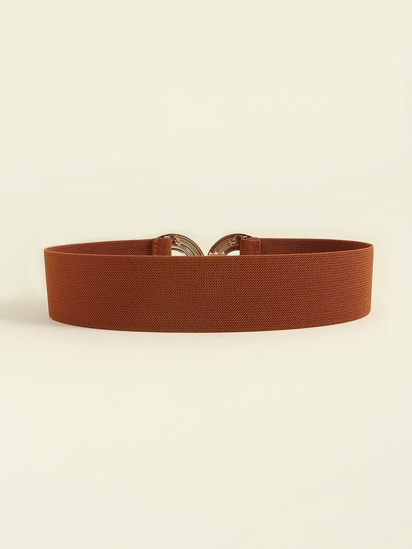 Geometric Buckle Elastic Wide Belt-Teresa's Fashionista LLC