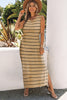 Striped Slit Sleeveless Maxi Dress-Teresa's Fashionista LLC