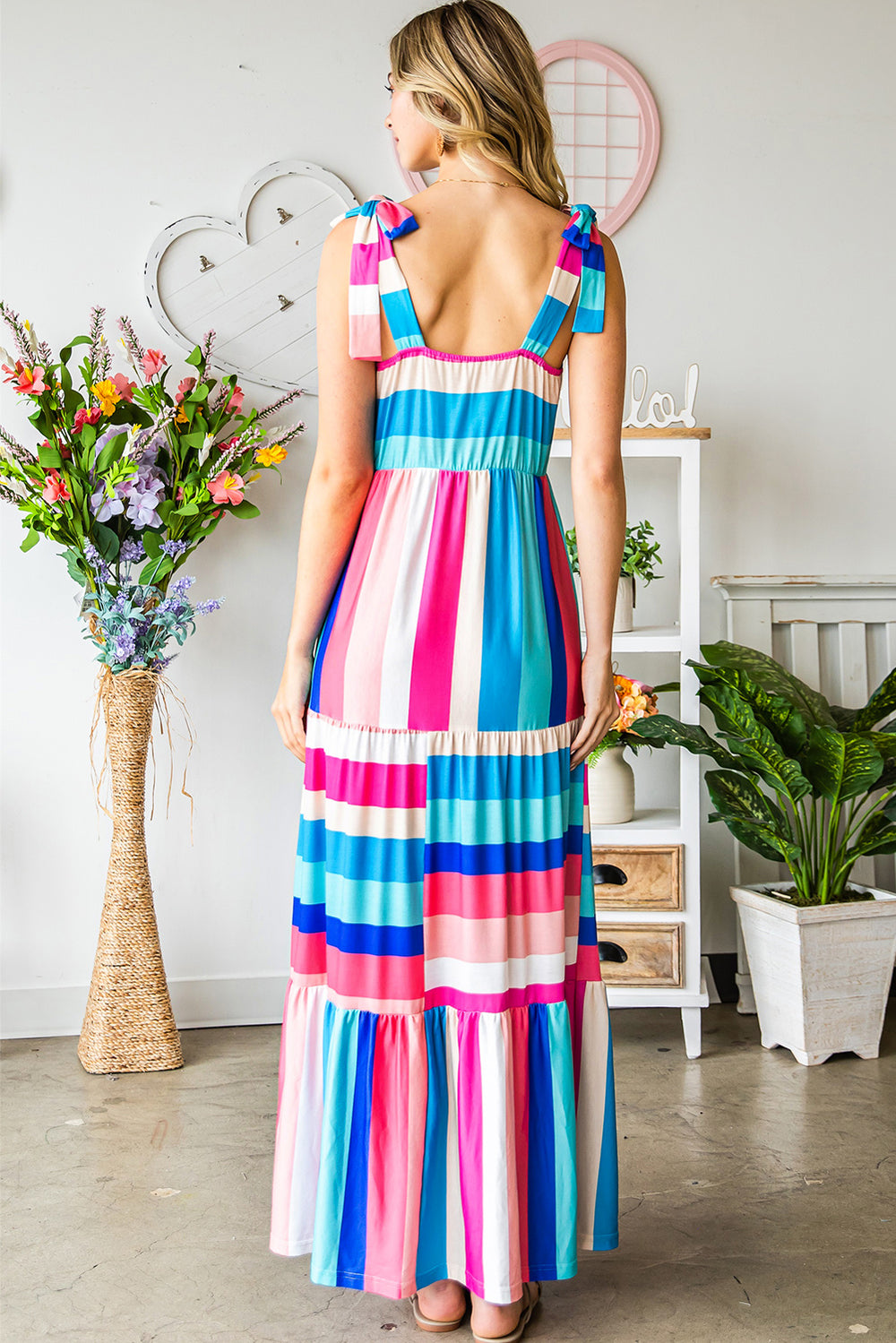 Striped Sleeveless Maxi Dress-Teresa's Fashionista LLC