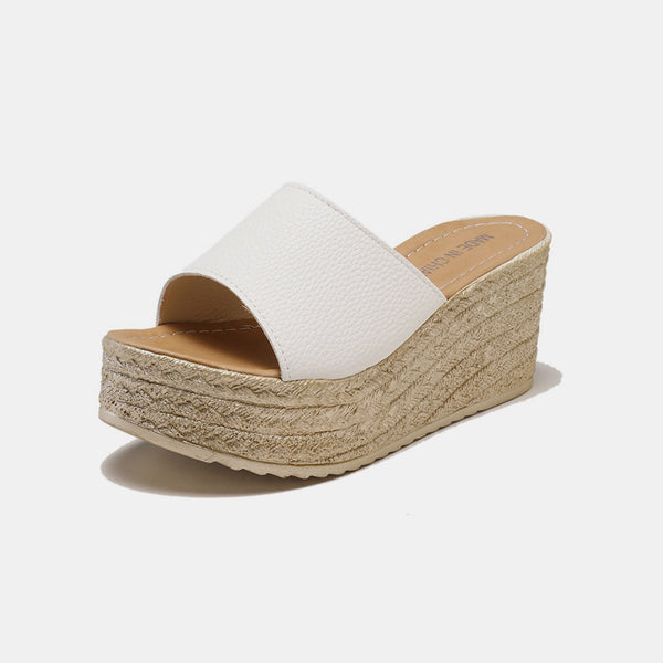 PU Leather Open Toe Sandals-Teresa's Fashionista LLC