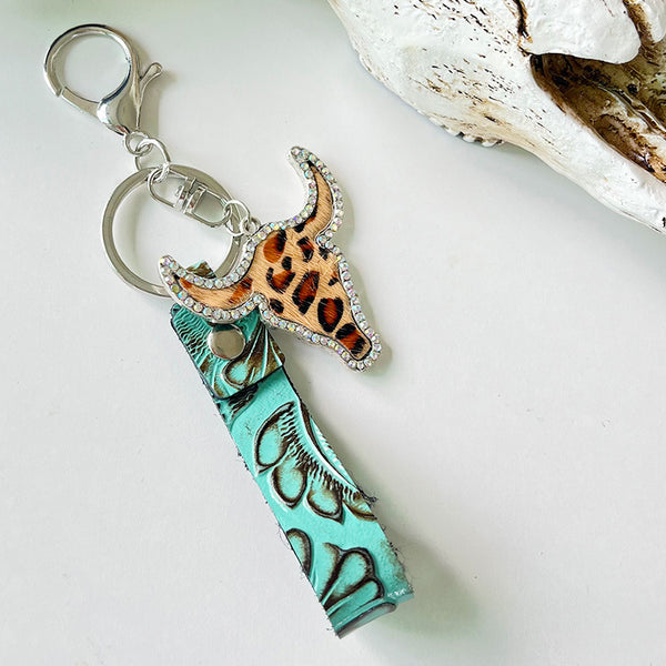 Rhinestone Bull Keychain-Teresa's Fashionista LLC
