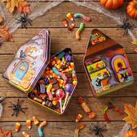 Halloween House Shaped Metal Candy Storage Box