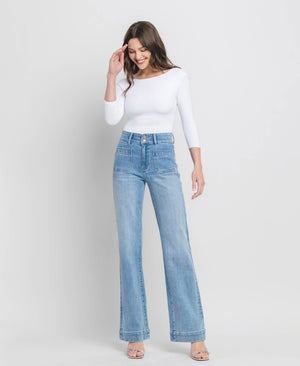 90'S VINTAGE SUPER HIGH RISE FLARE JEANS F5655