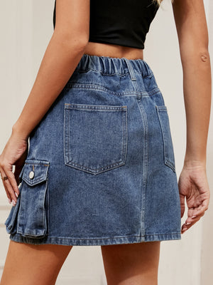 High Waist Denim Skirt-Teresa's Fashionista LLC
