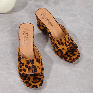 Leopard Block Heel Suede Sandals-Teresa's Fashionista LLC