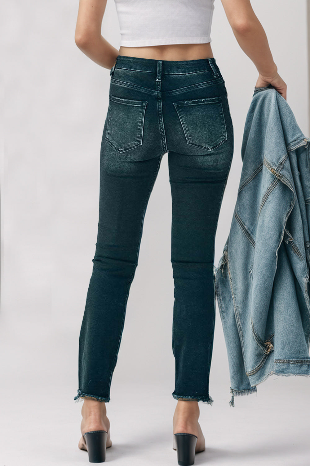 Mid-Rise Waist Skinny Jeans with Pockets-Teresa's Fashionista LLC
