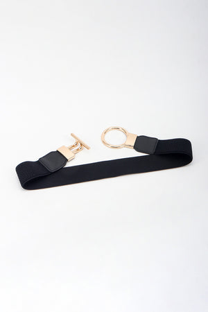 Circle Shape Buckle Zinc Alloy Buckle PU Leather Belt-Teresa's Fashionista LLC