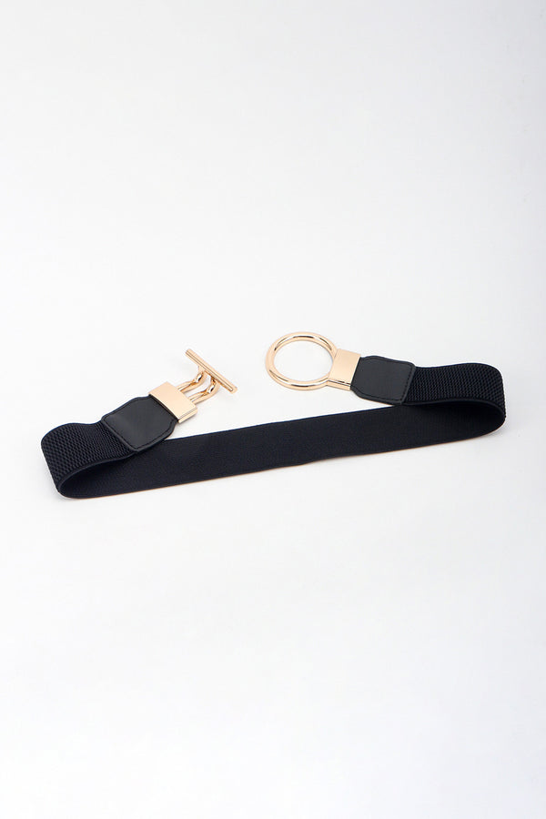 Circle Shape Buckle Zinc Alloy Buckle PU Leather Belt-Teresa's Fashionista LLC