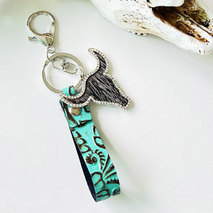 Rhinestone Bull Keychain-Teresa's Fashionista LLC