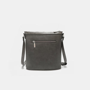 Nicole Lee USA Metallic Stitching Embroidery Inlaid Rhinestone Crossbody Bag-Teresa's Fashionista LLC