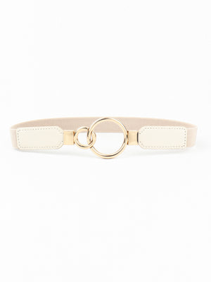Double Ring Buckle Elastic PU Belt-Teresa's Fashionista LLC