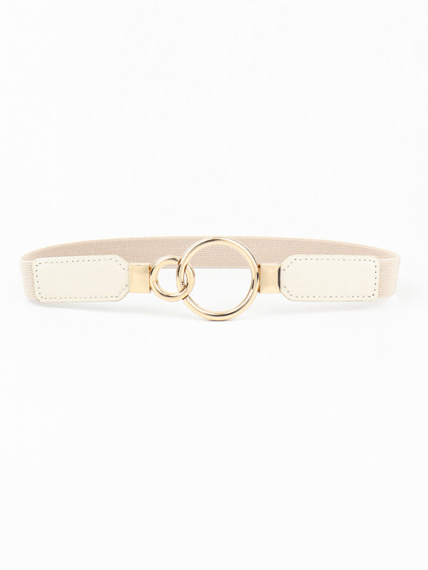 Double Ring Buckle Elastic PU Belt-Teresa's Fashionista LLC