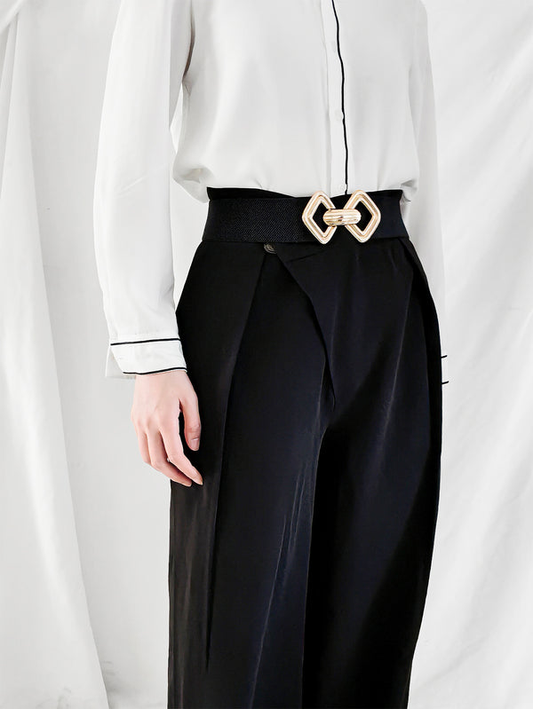 Geometric Buckle Elastic Wide Belt-Teresa's Fashionista LLC