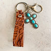 Turquoise Genuine Leather Key Chain-Teresa's Fashionista LLC