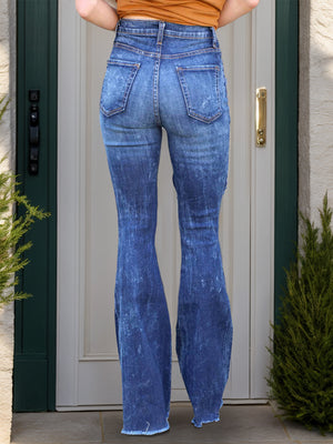Raw Hem Distressed Bootcut Jeans-Teresa's Fashionista LLC
