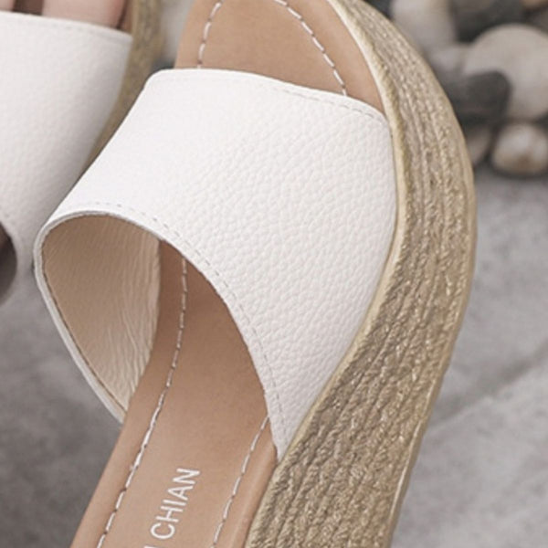 PU Leather Open Toe Sandals-Teresa's Fashionista LLC