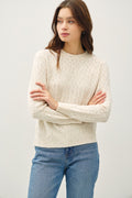 Be Cool Heathered Round Neck Long Sleeve Sweater - Teresa's Fashionista LLC