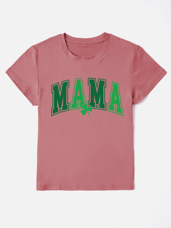 MAMA Round Neck Short Sleeve T-Shirt-Teresa's Fashionista LLC