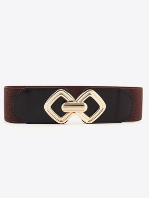 Geometric Buckle Elastic Wide Belt-Teresa's Fashionista LLC