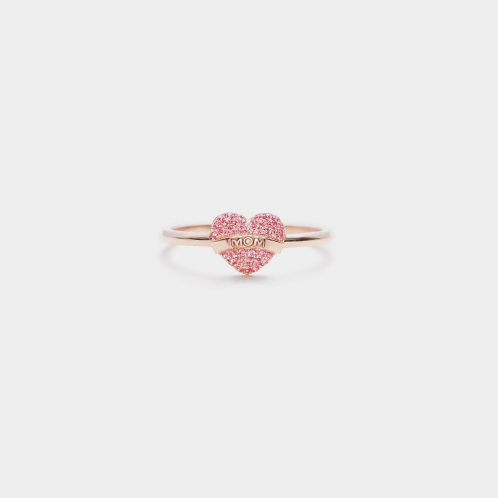 MOM Heart Shape 925 Sterling Silver Engraved Ring-Teresa's Fashionista LLC