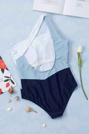 Full Size Cutout Color Block Sleeveless One-Piece Swimwear-Teresa's Fashionista LLC