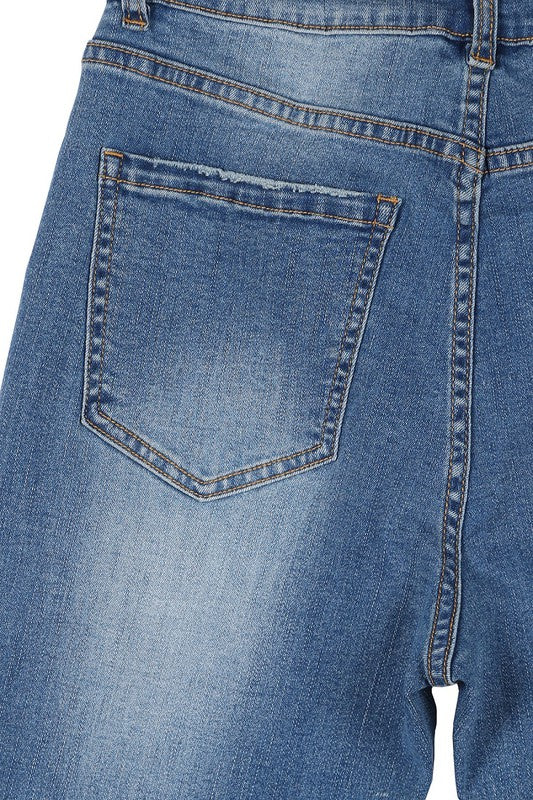 Dark wash distressed skinny jeans - Teresa's Fashionista LLC