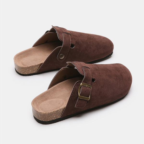 Suede Closed Toe Buckle Slide-Teresa's Fashionista LLC
