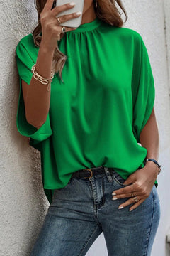 Tie Back Slit Half Sleeve Blouse-Teresa's Fashionista LLC