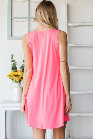 Heimish Full Size V-Neck Mini Tank Dress with Pockets-Teresa's Fashionista LLC
