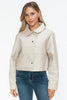 Snobbish Snap Down Long Sleeve PU Leather Jacket - Teresa's Fashionista LLC