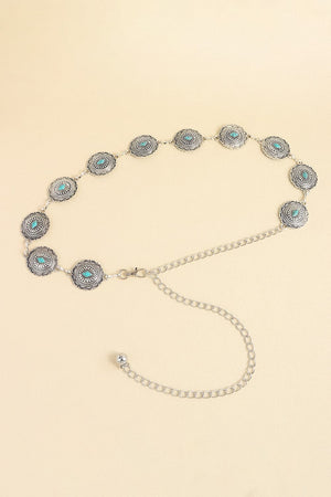 Vintage Turquoise Alloy Belt-Teresa's Fashionista LLC