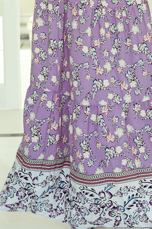 Tiered Printed Elastic Waist Skirt-Teresa's Fashionista LLC