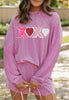Valentine’s Day XOXO Heart Sequin Corded Long Sleeve Top and Shorts Set - Teresa's Fashionista LLC
