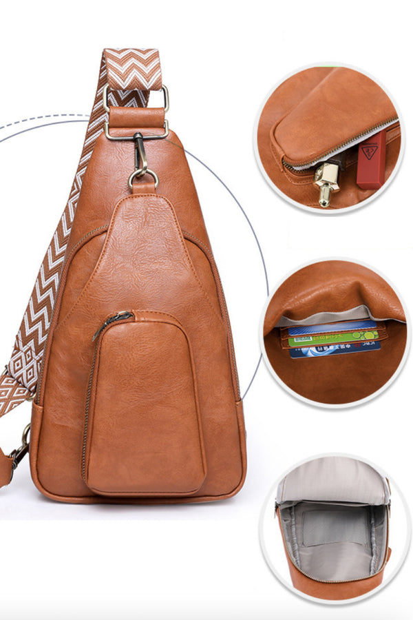 Adored Take A Trip PU Leather Sling Bag-Teresa's Fashionista LLC