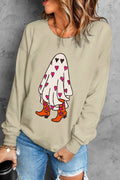 Ghost Graphic Dropped Shoulder Sweatshirt - Teresa's Fashionista LLC
