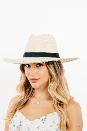 Fame Basket Weave Straw Sun Hat-Teresa's Fashionista LLC