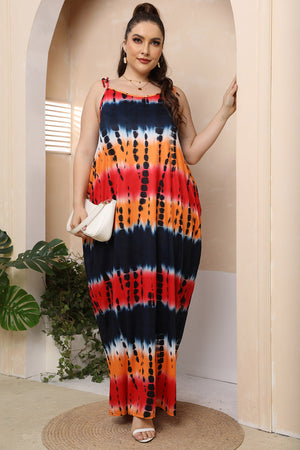 Plus Size Tie-Shoulder Maxi Dress-Teresa's Fashionista LLC