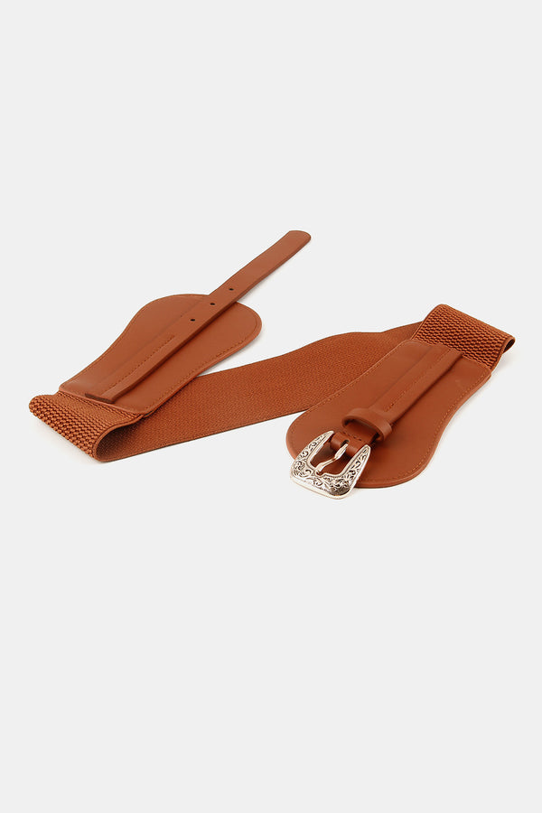 Wide Elastic Belt with Alloy Buckle-Teresa's Fashionista LLC