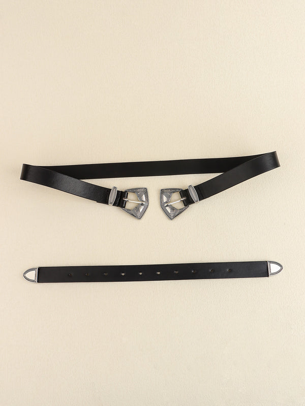 Double Buckle PU Leather Belt-Teresa's Fashionista LLC