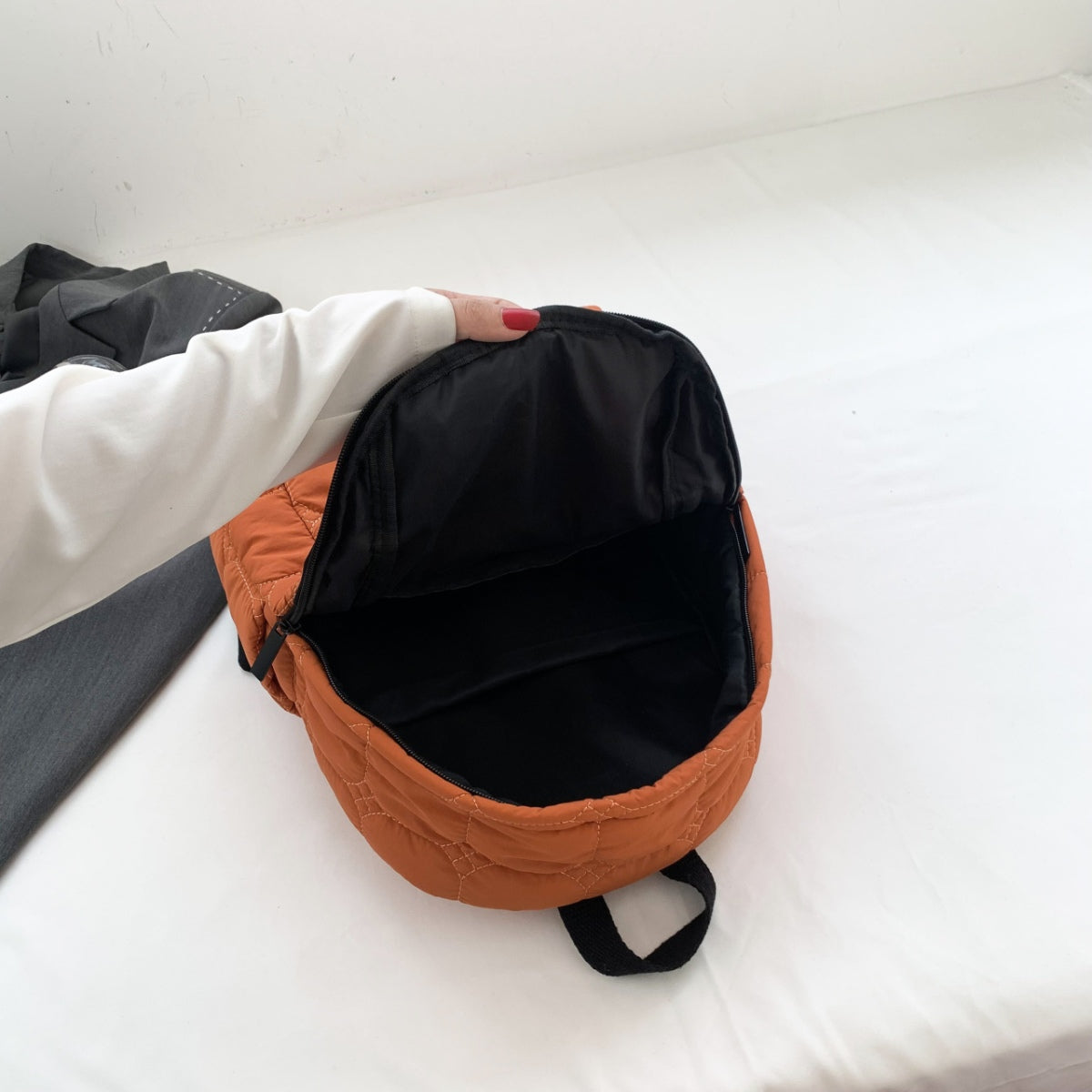 Quilted Polyester Backpack Bag-Teresa&#39;s Fashionista LLC