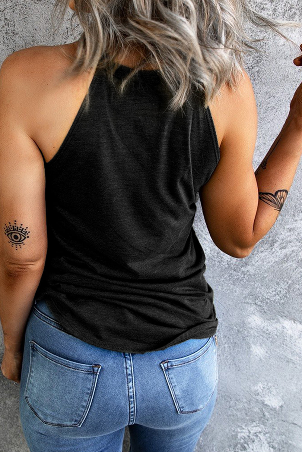 Round Neck RESTING WITCH FACE Graphic Tank Top - Teresa's Fashionista LLC