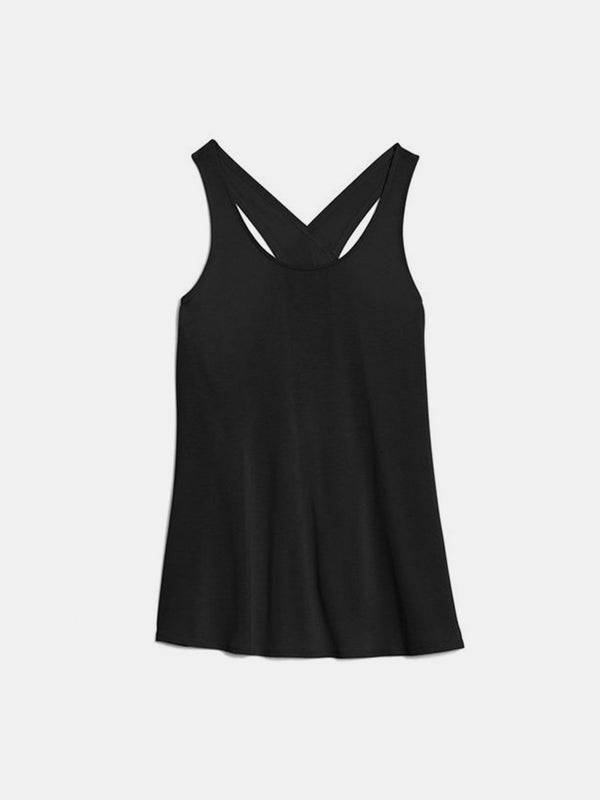 Crisscross Scoop Neck Active Tank-Teresa's Fashionista LLC