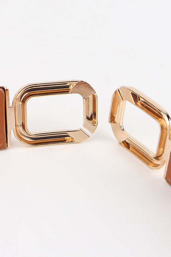 Geometric Double Buckle Elastic Belt-Teresa's Fashionista LLC