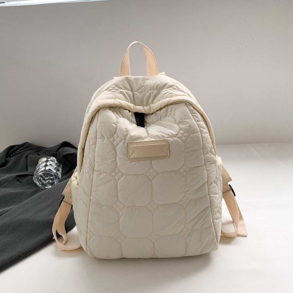 Quilted Polyester Backpack Bag-Teresa&#39;s Fashionista LLC