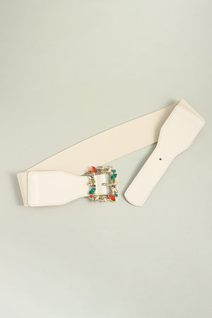 Multicolored Leaf Buckle Elastic Belt-Teresa's Fashionista LLC