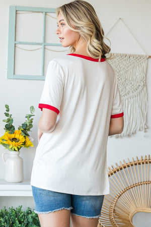 Heimish Full Size USA Contrast Trim Short Sleeve T-Shirt-Teresa's Fashionista LLC