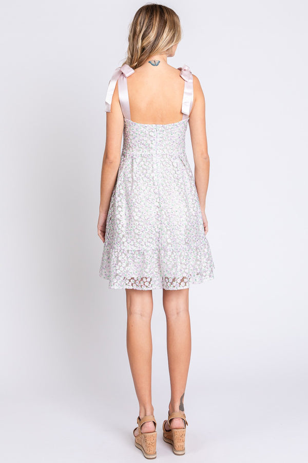 GeeGee Mesh Floral Embroidered Sleeveless Dress-Teresa's Fashionista LLC